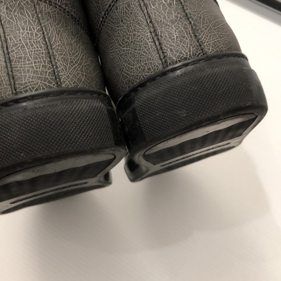 BALENCIAGA GREY LEATHER HIGH ARENA SNEAKERS MENS SIZE 45 - Picture 11 of 16